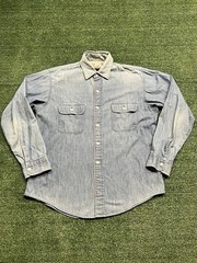 Studio D’Artisan Japan Size Large Chambray Light Wash Long Sleeve Work Shirt