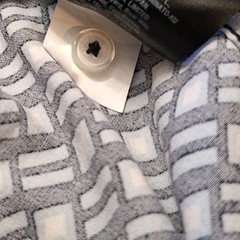 GUESS XXL Collared Button Front Short Sleeve Shirt Geometric Navy Lt. Blue White