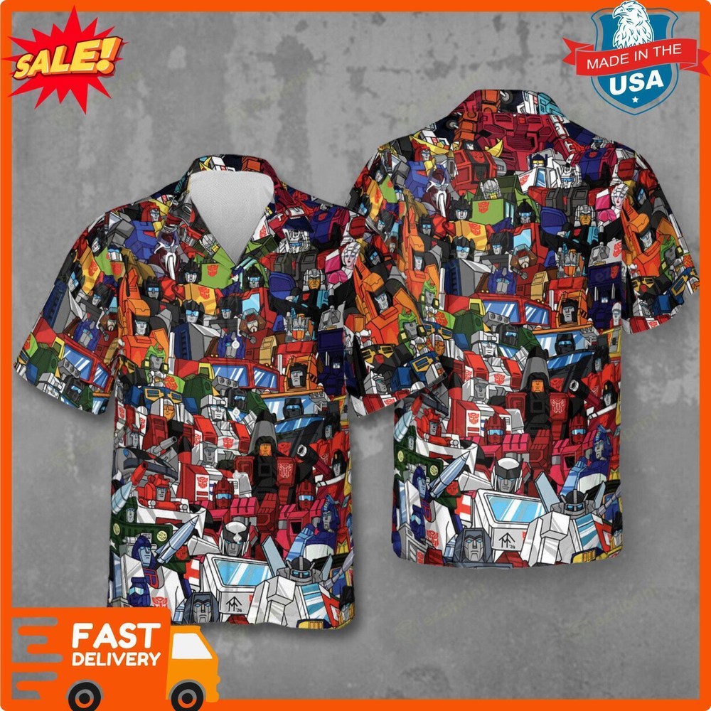 Transformers Characters Pattern Hawaiian Shirt 3D 2024 New S 5XL Fast Delivery_i