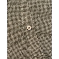Express Mens Micro Houndstooth Button Down Shirt Dark Green Stretch Large NEW