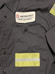 🟥🟥🟥 METINVEST MINING AFFINITY COAL COMPANY REFLECTIVE STRIPES MINER SHIRT XL