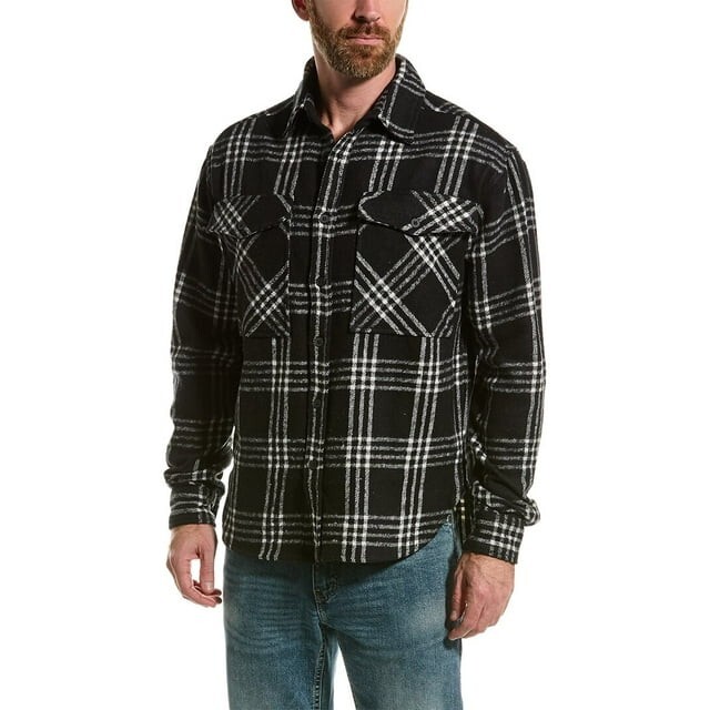 Svrn Code Men’s Small Button Closure River Shirt In Black White Plaid
