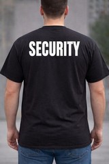 Security Printed left Chest & Full Back T-Shirt