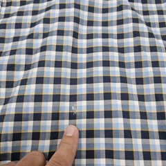 Bob Timberlake Blue plaid button down collar shirt long sleeve cotton Size L