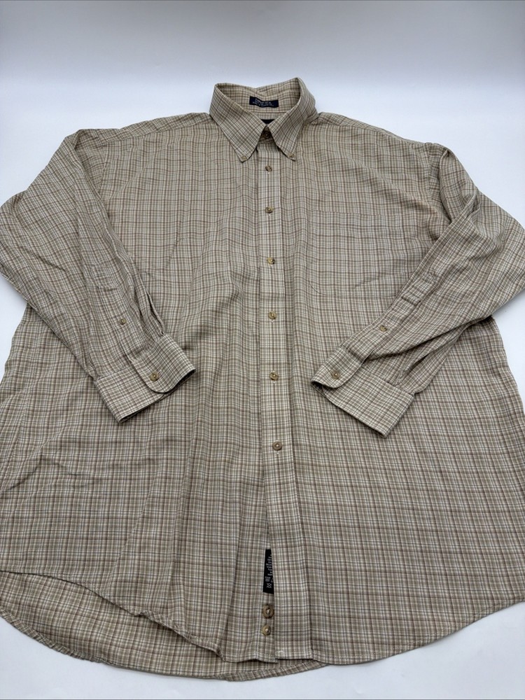 Dillards Roundtree & Yorke Button Down Shirt Men 17-34 100% Fine Cotton.#42982