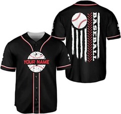 Personalized Baseball American Flag Shirts, Baseball Baseball Jersey Shirt, Base
