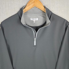 PETER MILLAR Mens Size Large Performance 1/4 Zip Perth Pullover Gray Golf