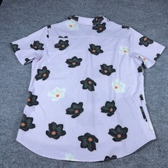 OLEU Originals Mens XL Purple Floral Short Sleeve Snap Button Up Stretch Shirt