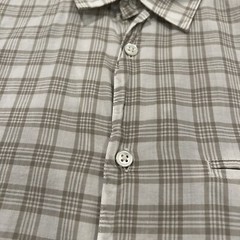 John Varvatos Collection Cream/Khaki Plaid Lightweight Button Up Shirt Large