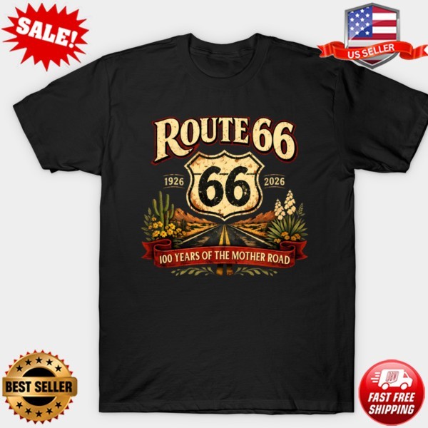 Route 66 100 Years 1926–2026 Mother Road Vintage Desert Highway T-Shirt S-5XL