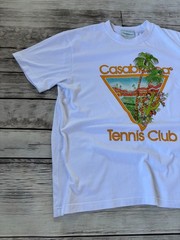 Casablanca Tennis Club Graphic T Shirt White Luxury Designer Resort Wear