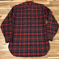 2 Vtg Pendleton Button Down Flannel Size L 100% Virgin Wool Made In USA Holes
