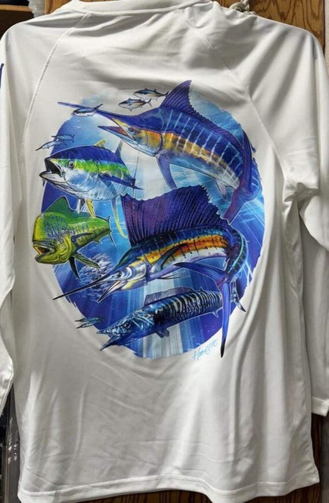 Bimini Bay Hook M’ Performance White Long Sleeve Open Season