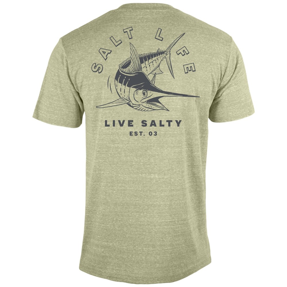 New Salt Life TriBlend S/S tee Olive Marlin Adult L Live Salty Saltlife NWT