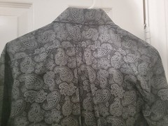 Express Design Studio Men’s Gray/Black Paisley Button Up Shirt SZ M