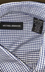 New Michael Brandon Long Sleeve Button Up Dark Stitch Dress/Casual Shirt Sz XL