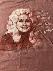 Vintage Dolly Parton Cotton T-shirt XL Pink In A Rhinestone World, Be A Diamond