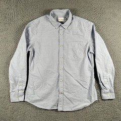 Mott & Bow Chambray Button Up Long Sleeve Shirt Men’s Large Blue Cotton