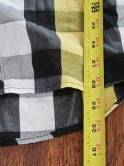 BORN FLY Anytown USA Button Up Yellow & Black plaid Style Shirt Men’s Sz Large