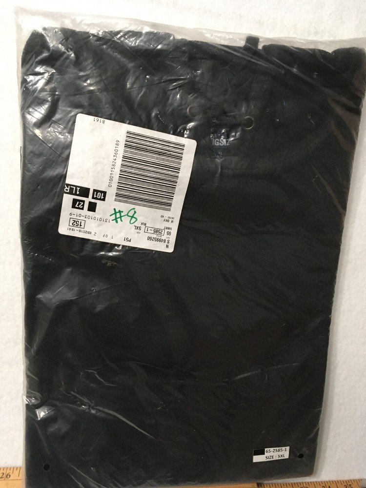 Vintage Mens Big 5XL DRAWSTRING PULLOVER NEW NIP XXXXXL #8 KINGSIZE black