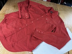 G-STAR Solid Red Pearl Snap Western Mill L/S SHIRT Mens M Medium GS Retro cowboy