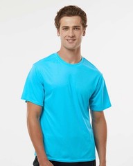 Men’s Performance Athletic Tee Shirt Blue Moisture Wicking Crew Neck Size M