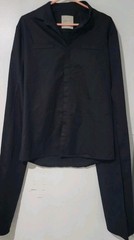 ÖRTTU Yves Black Cape Sleeve Shirt – Size M – Avant-Garde Designer Top