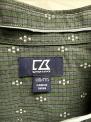 Cutter & Buck Men’s Blue Solid Button-Down Shirt Woven Logo Pocket XXXL B&T