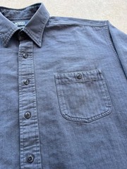 Vintage Polo Ralph Lauren HBT Herringbone Twill Button up Shirt Blue XL 27×30.5