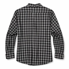 Steven Alan Reverse Seam Plaid Button Down Shirt Mens XL Black Blue Made in USA
