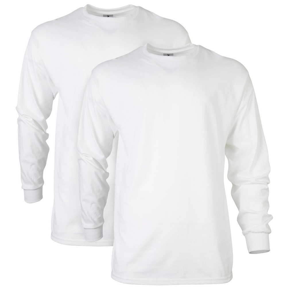Gildan Men’s Ultra Cotton Long Sleeve T-Shirt, Style G2400, 3X-Large, White