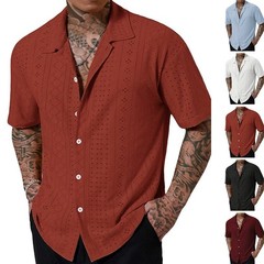 Summer Breathable Solid Button Lapel Shirt
