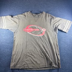 Vintage Pro Edge Cincinnati Reds Graphic T-Shirt Faded Black MLB Baseball Mens