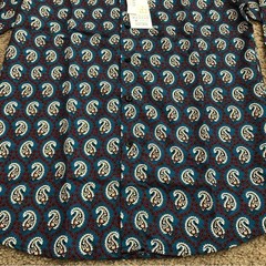 Silver Stone Collection Mens Size M Blue Paisley Button Up Shirt