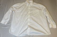 Marquis Dress Shirt Mens 18.5 34/35 White Solid Classic Fit Woven LS Business