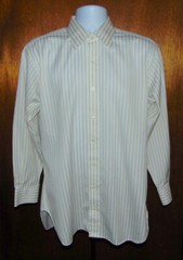 Robert Talbott White Striped Long Sleeve Button Front Shirt Mens Size 16/33