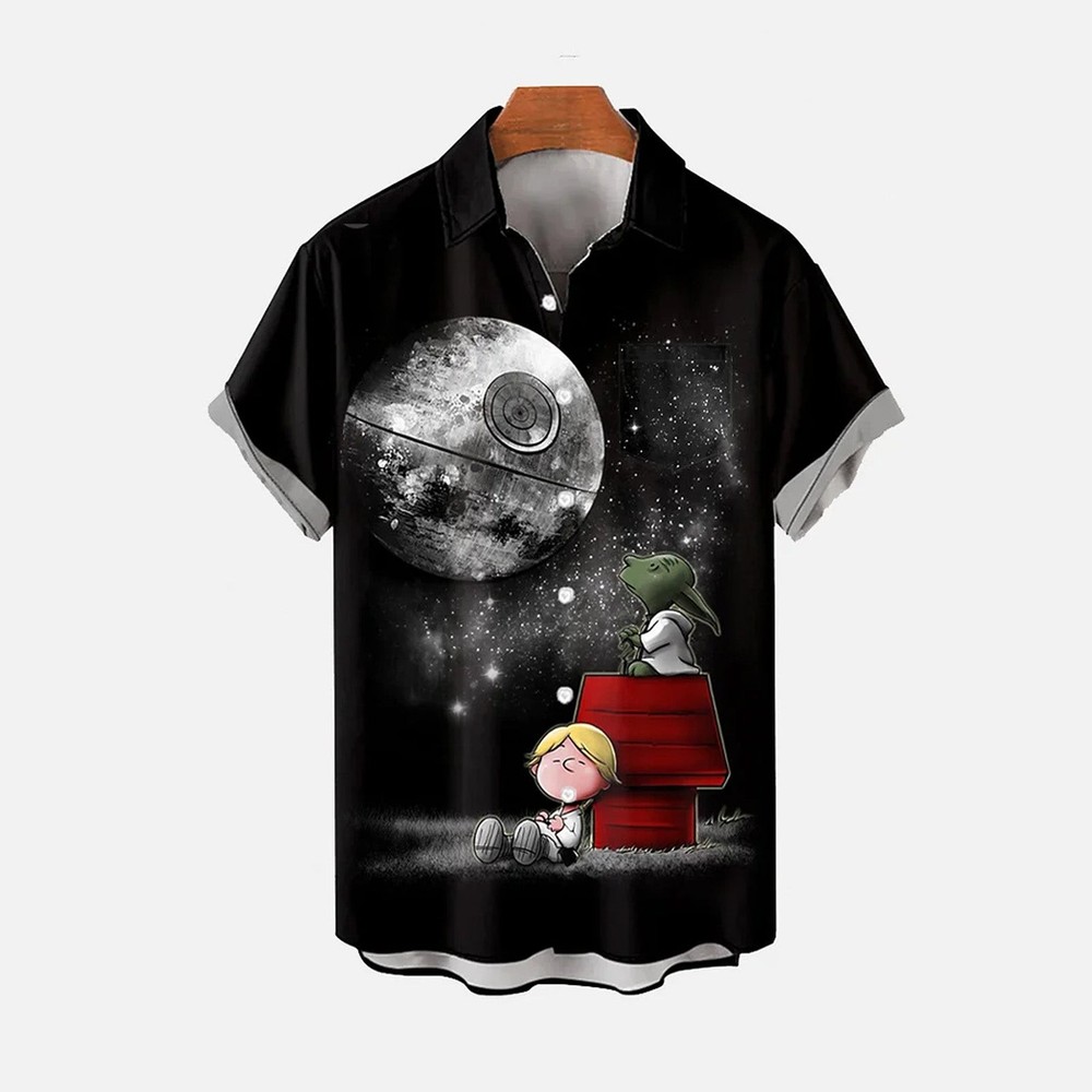 Sci Fi Cartoon Holiday Elements Snowflakes And Red House Prints Short Sleeved Sh