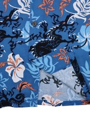 PINEAPPLE CONNECTION vintage medium floral hawaiian dragon shirt rayon pocket