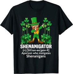 Saint Patrick Day Shenanigator Definition Dab Leprechaun T-Shirt