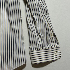 Ralph Lauren Custom Fit Button Down Shirt XXL White Navy Yellow Stripe Cotton