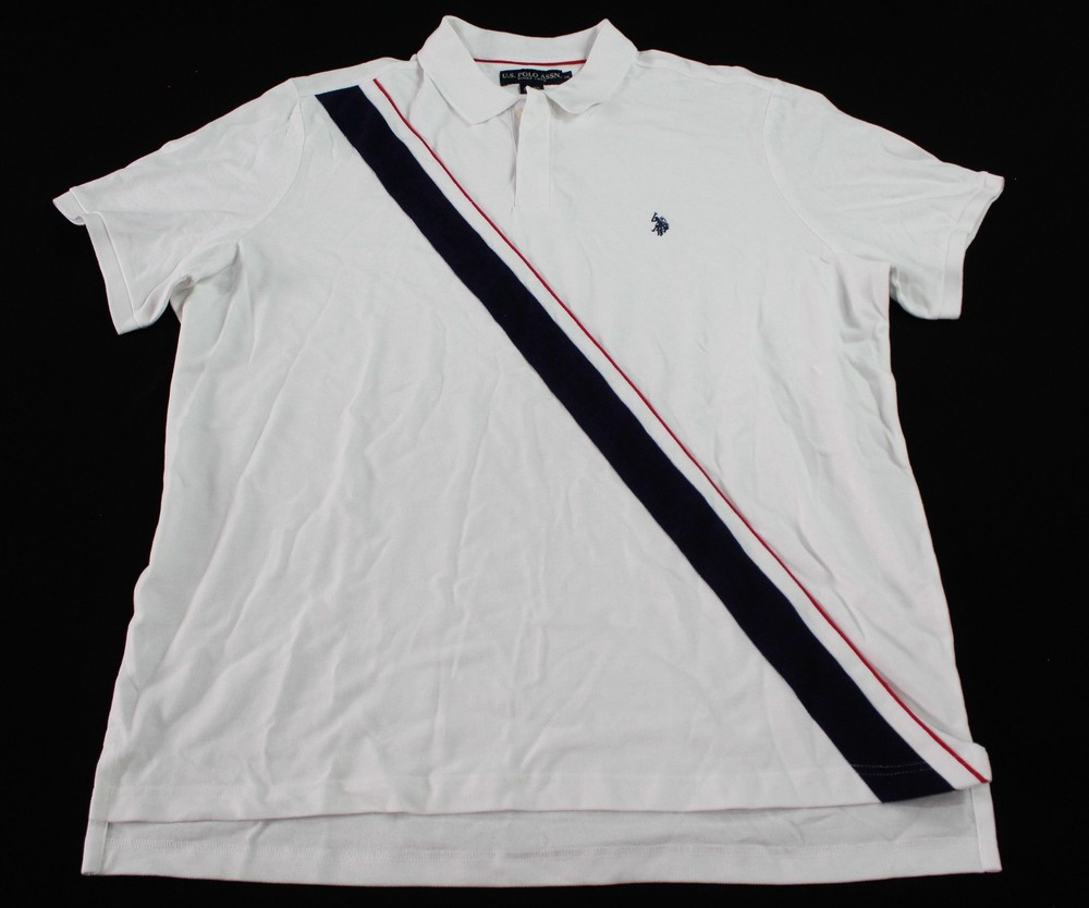 U.S. Polo Assn. Men’s Short Sleeve Americana Polo Shirt AC2 White Size: 2XL