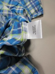 Tailorbyrd mens white blue green plaid flip cuff button shirt M NWT