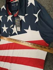 Walter Hagen Golf Polo Men’s Large American Flag USA Star Stripe NEW NWT