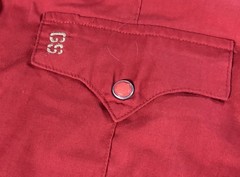 G-STAR Solid Red Pearl Snap Western Mill L/S SHIRT Mens M Medium GS Retro cowboy