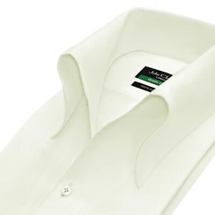 High Open Button-Down Collar 100% Cotton Cream Shirt for Men Party Style Unique