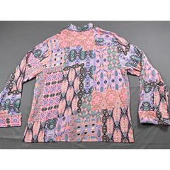 Raga Man Patchwork Print Viscose Button Down Shirt Mens 2X Pink Purple MRW145