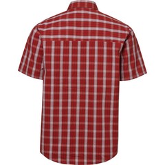 Brazos Contractor Ripstop Plaid Work Shirt Mens L Red Ochre Short Sleeve Cotton