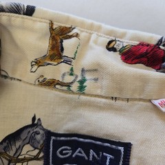 VTG 70s Gant AOP Equestrian Horse Hunting Print Long Sleeve Button Shirt Mens M