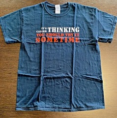 Vintage Y2K It’s Called THINKING, Try it Sometime Tee Large 2000s Slogan Funny