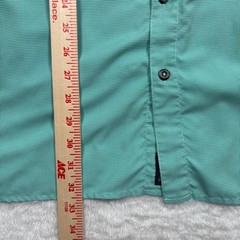 Magellan Fishing Shirt Mens 3XL Teal Houndstooth Aransas Pass Vented Wicking